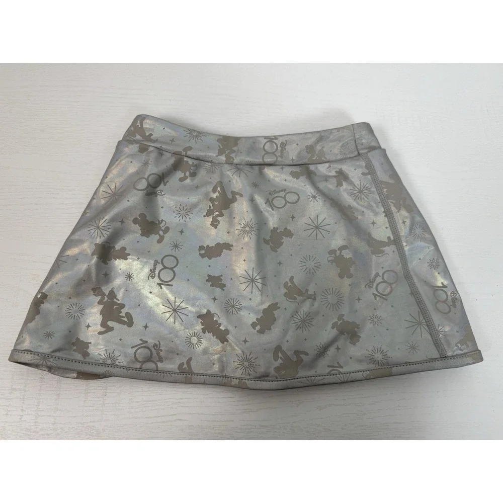 Disney Parks 100 Years Girls Shorts Skort‎  Metallic Silver Limited Edition 5/6